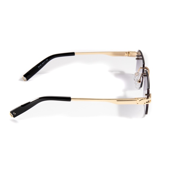 Retro Elegant Rimless Purple Tint Sunglasses - Picture 3 of 4